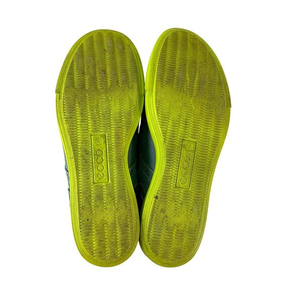 Ecco Men's EU 46 (US 12 to 12.5) Gray Leather Green Sole Wingtip Sneaker Shoes - Picture 8 of 8